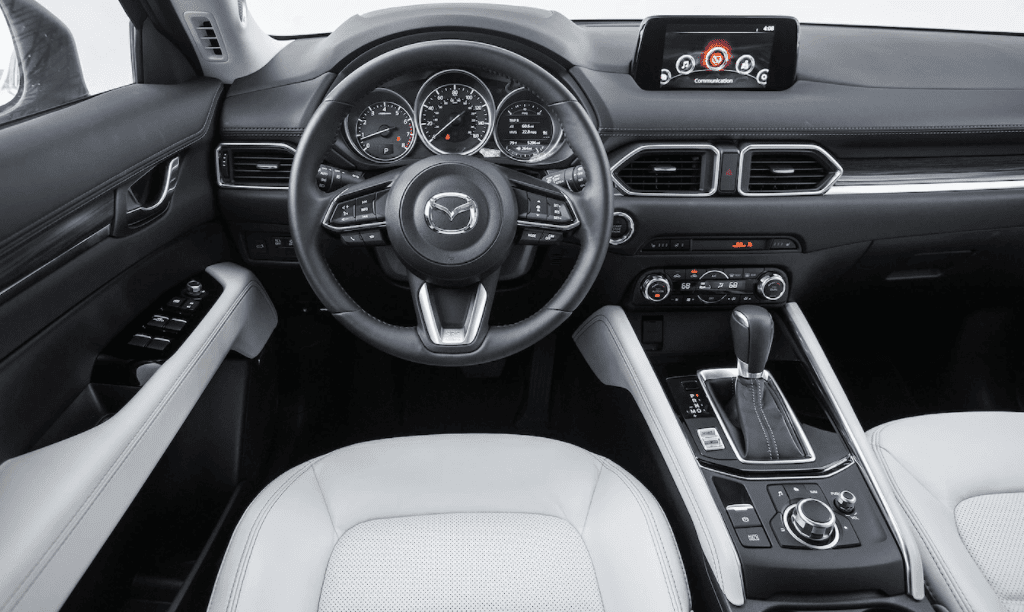 White front seat interior of the 2022 Mazda CX-5