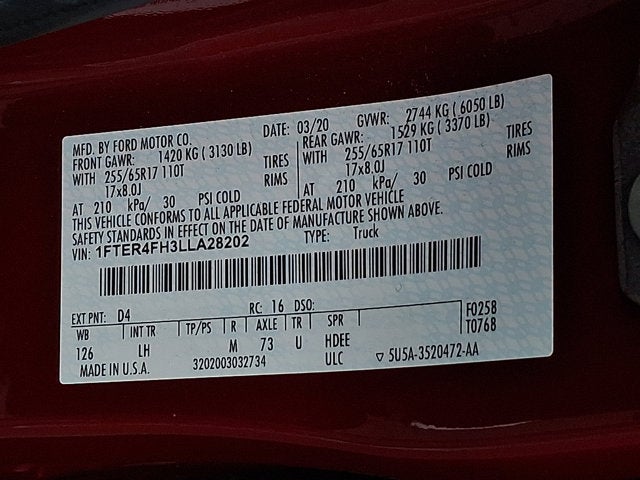 2020 Ford Ranger XLT