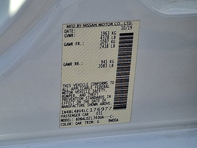 2020 Nissan Altima 2.5 S