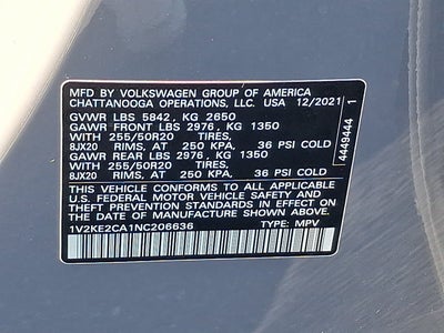2022 Volkswagen Atlas Cross Sport 3.6L V6 SE w/Technology