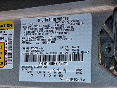 2019 Ford Fusion SE