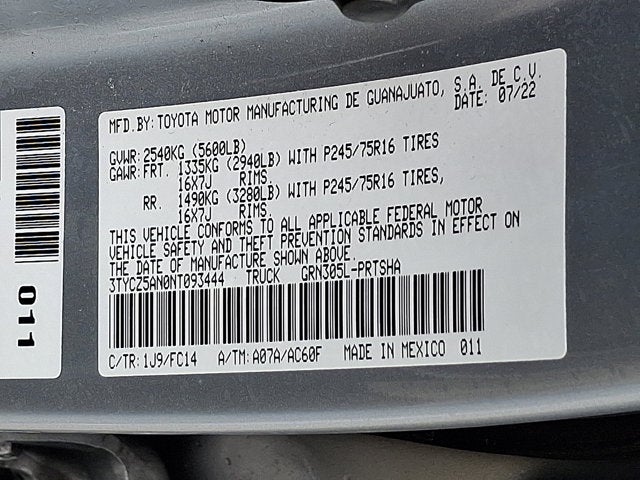 2022 Toyota Tacoma 4WD SR5