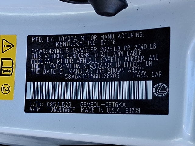 2016 Lexus ES 350 350