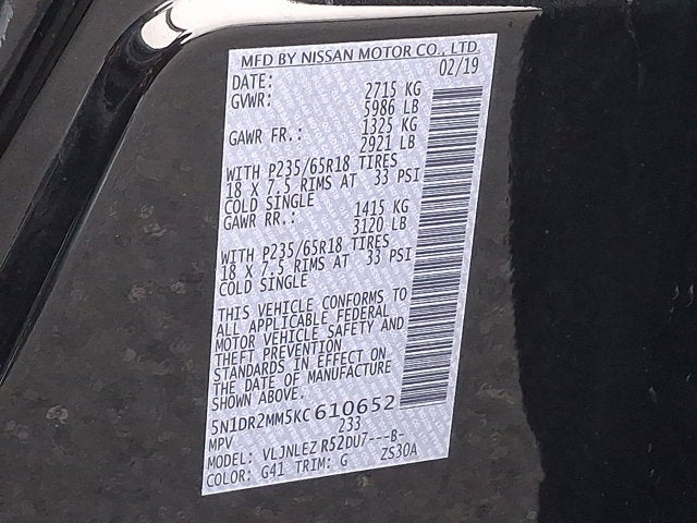 2019 Nissan Pathfinder SV