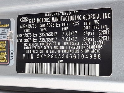 2016 Kia Sorento LX