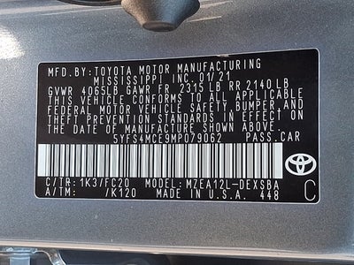 2021 Toyota Corolla SE