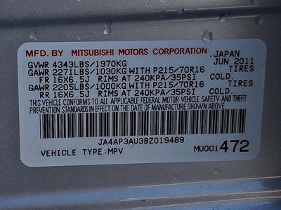 2011 Mitsubishi Outlander Sport ES