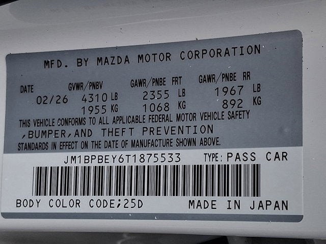 2026 Mazda Mazda3 Sedan 2.5 Turbo Premium Plus AWD