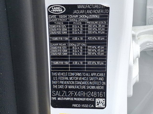 2024 Land Rover Range Rover Evoque Dynamic SE