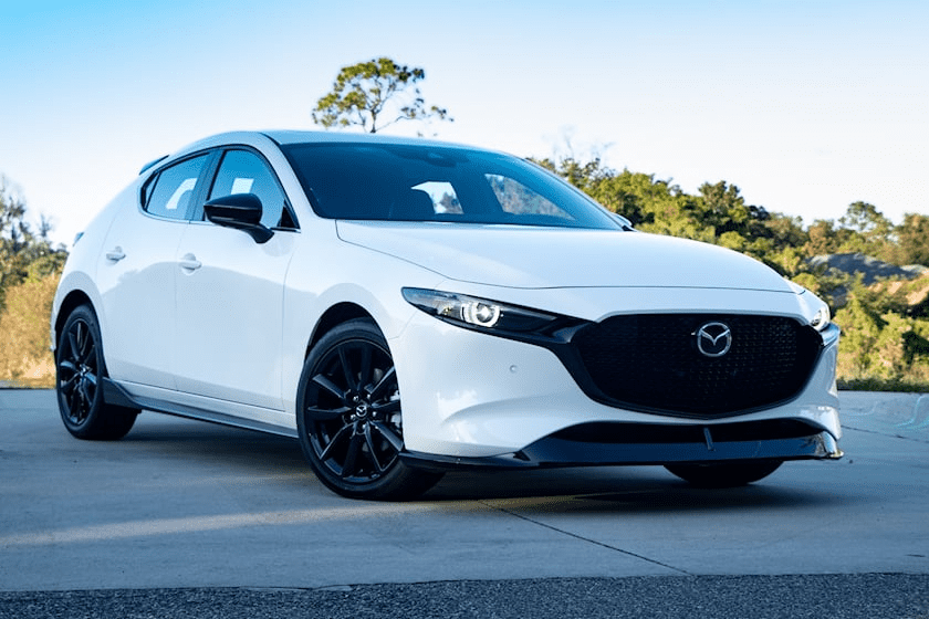 white 2022 Mazda3 Hatchback;
